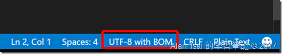 看到編碼，UTF-8 with BOM是錯的